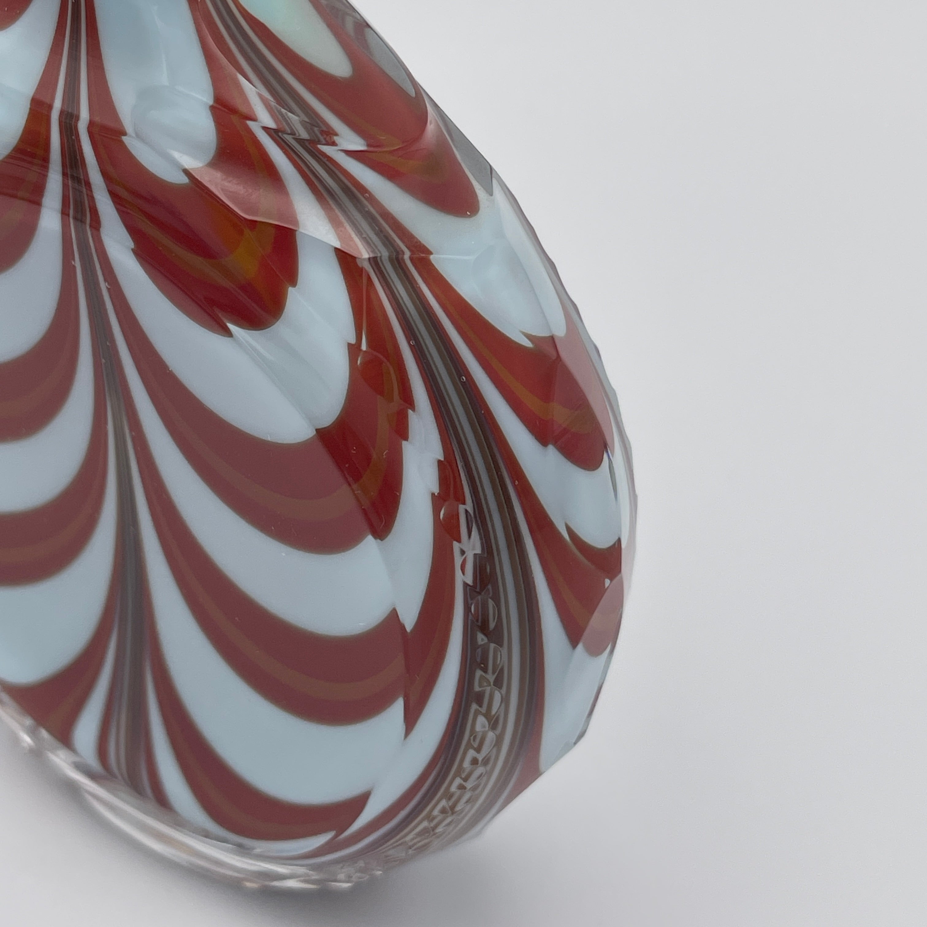 Glasflakon Parfuemflakon 2er Set Murano Stil Bunt Rot Weiss Vintage 1970 Murano