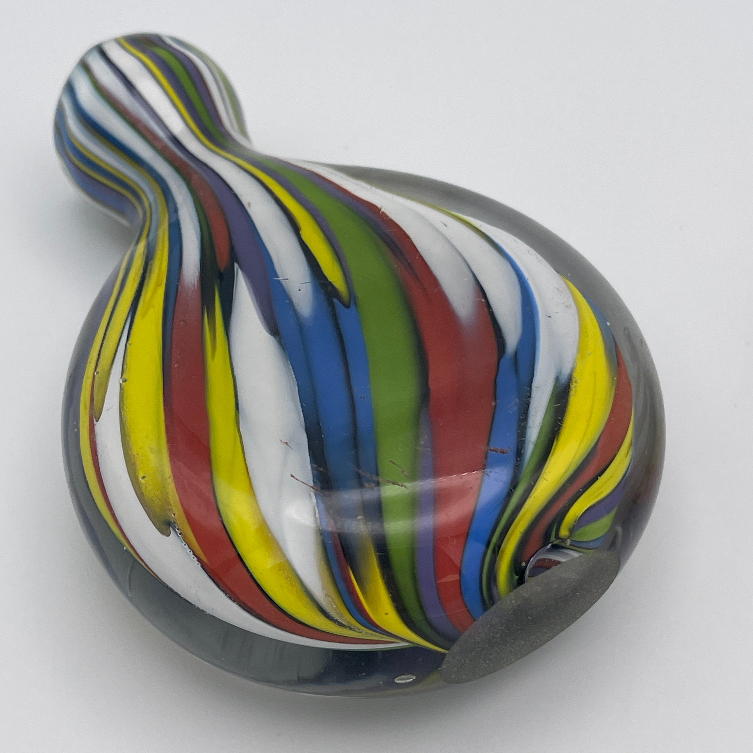 Glasflakon Parfuemflakon 2er Set Murano Stil Bunt Rot Weiss Vintage 1970 Murano