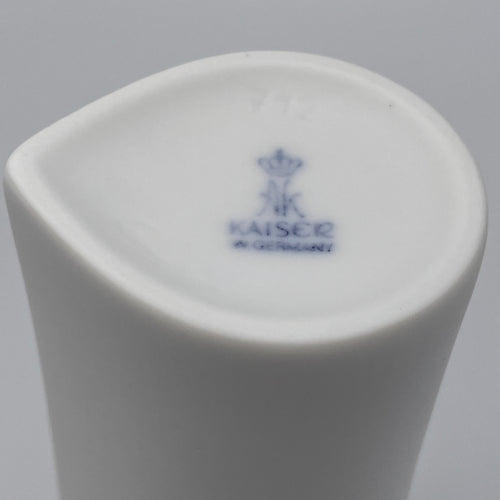 AK Kaiser Porzellan Vase 712 Weiss Relief Flügel Vintage 1970 Op Art AK Kaiser