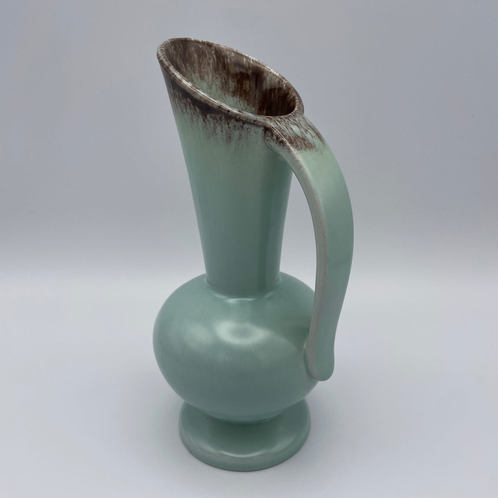 Keramik Henkelkanne Mintgruen Braun 1064 Henkelvase Krug Vintage 1950 Mid Century Showroom Ansbach