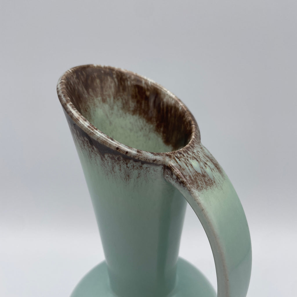 Keramik Henkelkanne Mintgruen Braun 1064 Henkelvase Krug Vintage 1950 Mid Century Showroom Ansbach