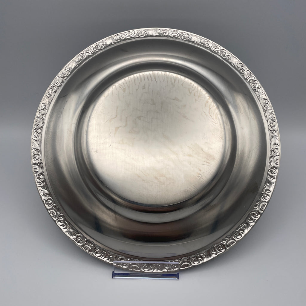 WMF Baroque Servierteller Cromargan Edelstahl 18/10 Relief Vintage 1980 WMF