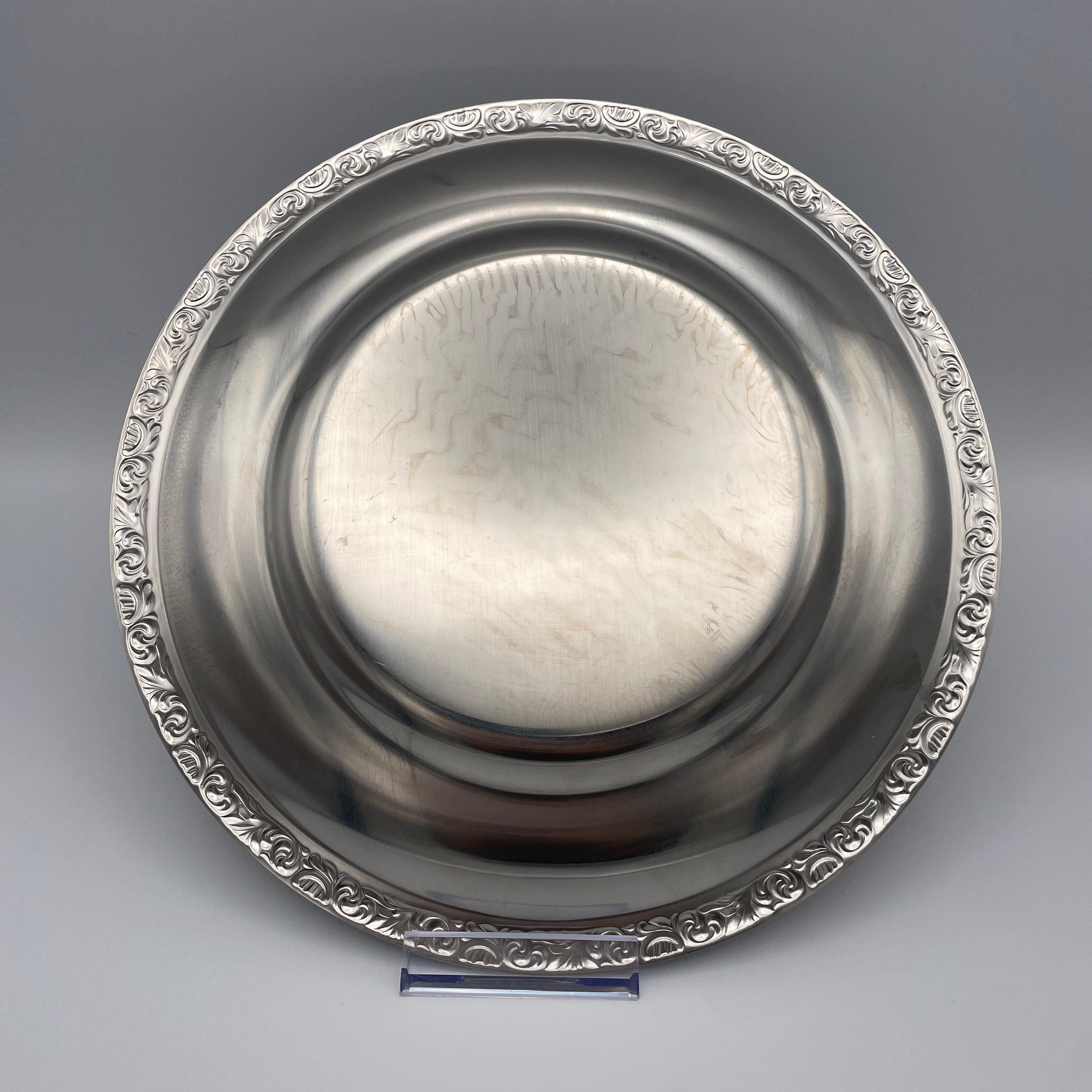 WMF Baroque Servierteller Cromargan Edelstahl 18/10 Relief Vintage 1980 WMF