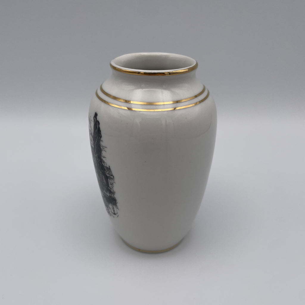 Moritz Zdekauer MZ Vase Prag Praha Karlsbruecke Gold Vintage 1970 Czechoslovakia Moritz Zdekauer