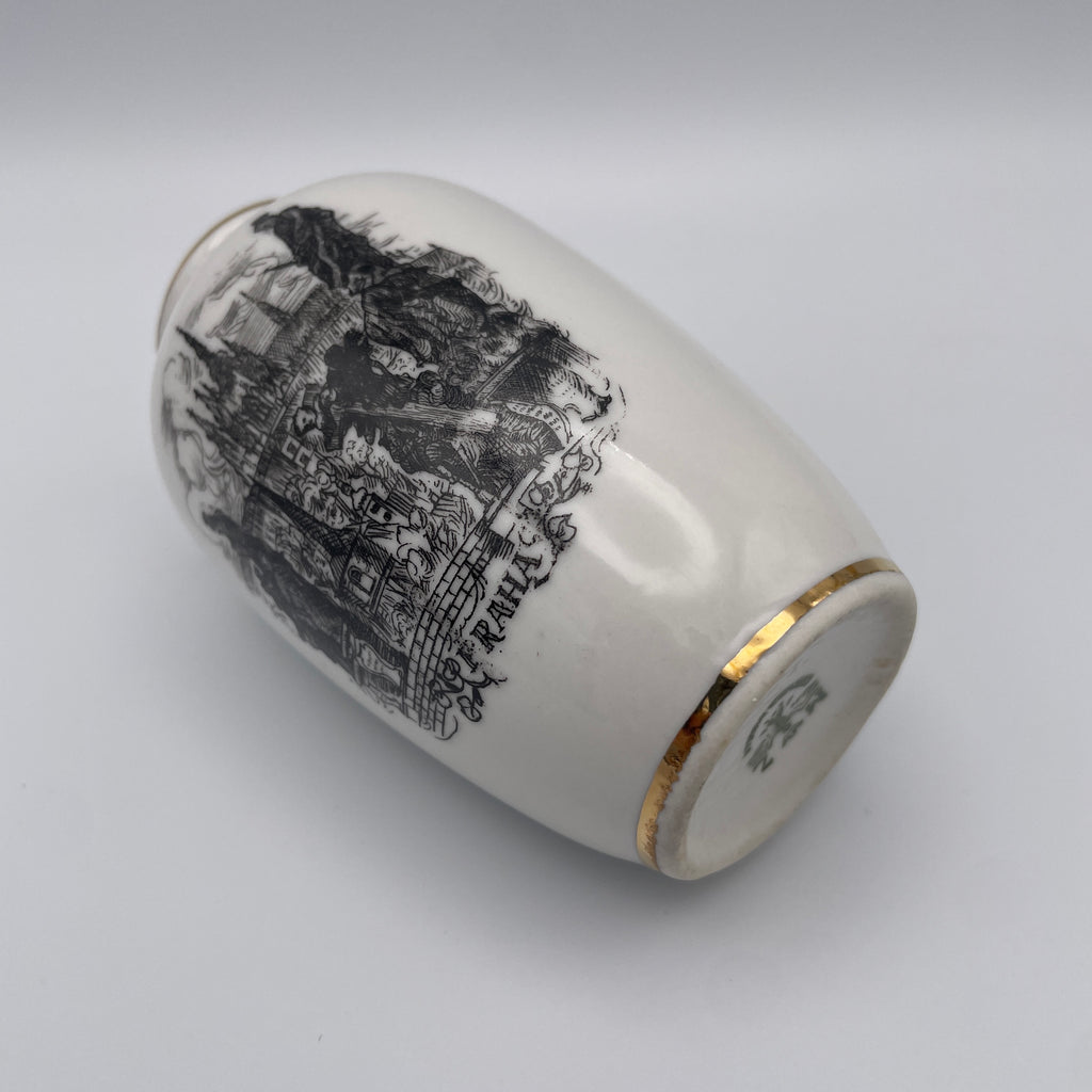 Moritz Zdekauer MZ Vase Prag Praha Karlsbruecke Gold Vintage 1970 Czechoslovakia Moritz Zdekauer