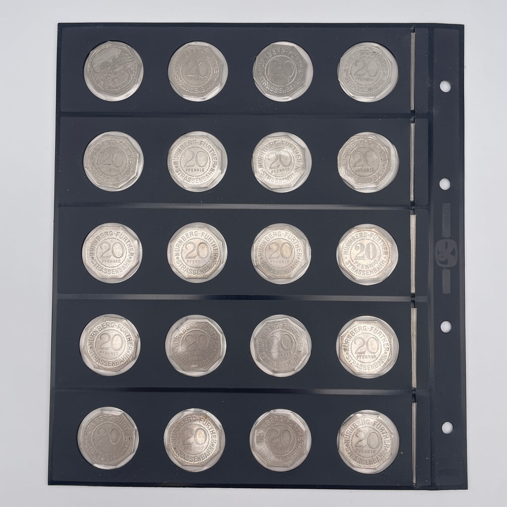 33 Notmuenzen Nuernberg Fuerth Strassenbahn 20 Pfennig Adler 1921 Sammler Set Showroom Ansbach