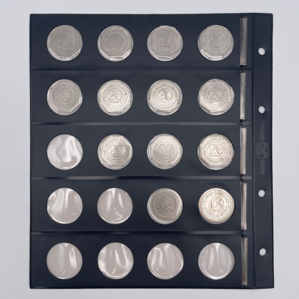 33 Notmuenzen Nuernberg Fuerth Strassenbahn 20 Pfennig Adler 1921 Sammler Set Showroom Ansbach