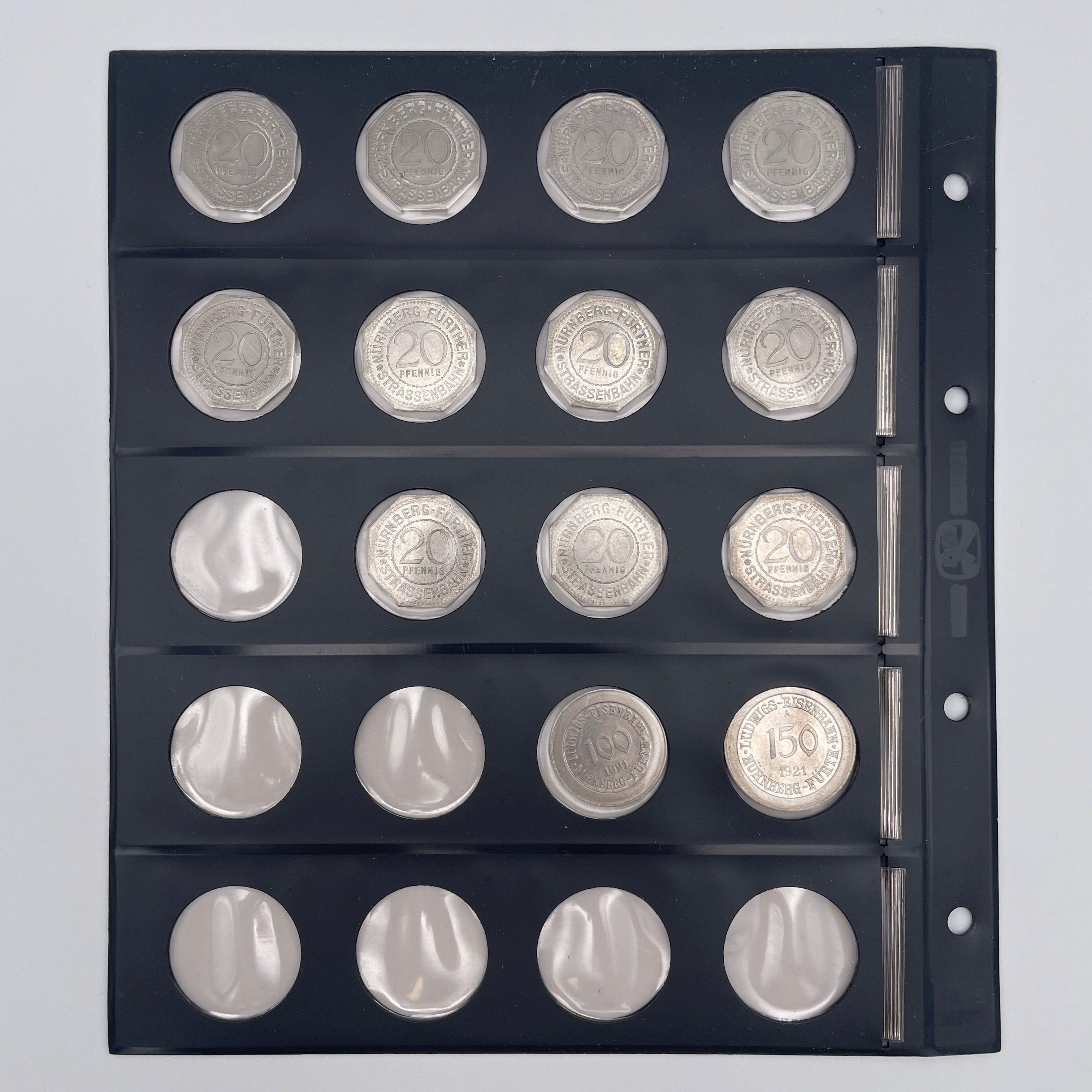 33 Notmuenzen Nuernberg Fuerth Strassenbahn 20 Pfennig Adler 1921 Sammler Set Showroom Ansbach