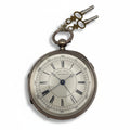 925 Silber Taschenuhr Centre Seconds Chronograph Chester 1893 England Schlüssel Showroom Ansbach