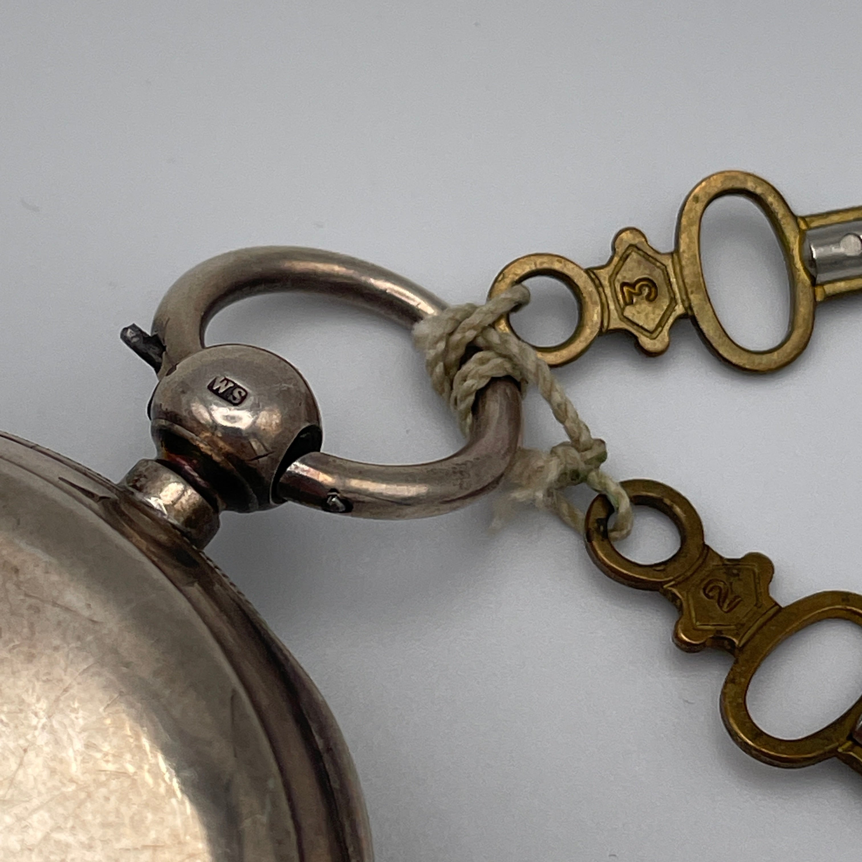 925 Silber Taschenuhr Centre Seconds Chronograph Chester 1893 England Schlüssel Showroom Ansbach