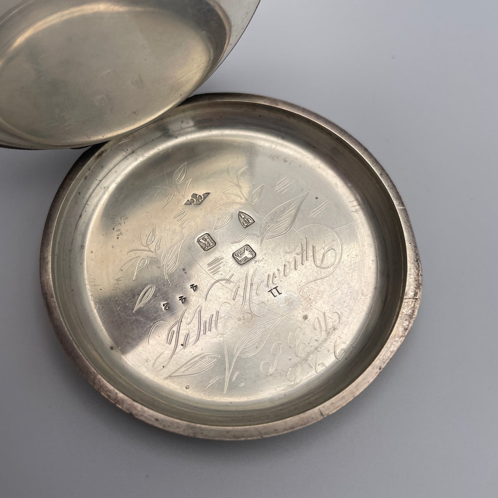 925 Silber Taschenuhr Centre Seconds Chronograph Chester 1893 England Schlüssel Showroom Ansbach