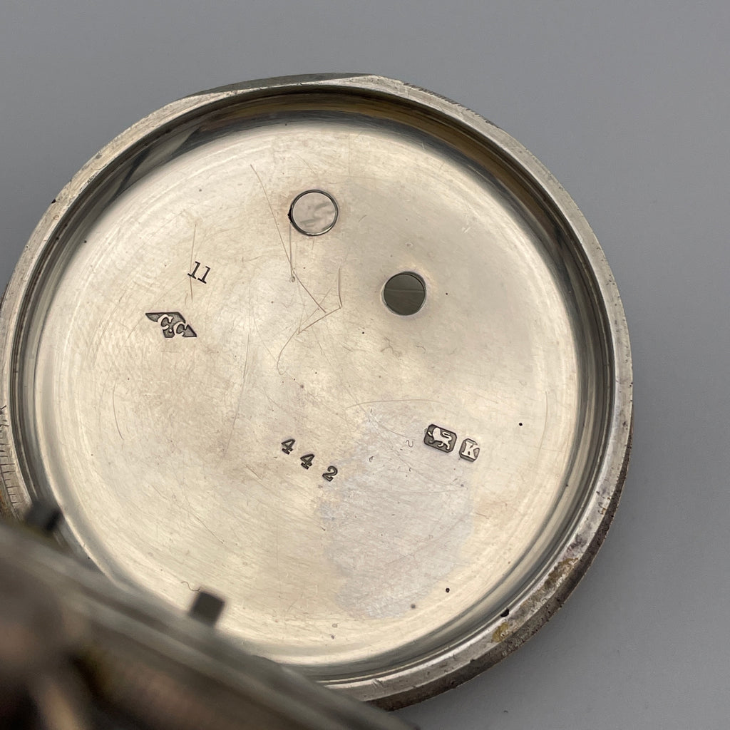 925 Silber Taschenuhr Centre Seconds Chronograph Chester 1893 England Schlüssel Showroom Ansbach