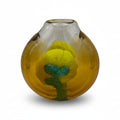 Moser Karlsbad Vase Jiri Suhajek Kunstglas Gelb Tuerkis Vintage 1970 Bohemia Jiri Suhajek