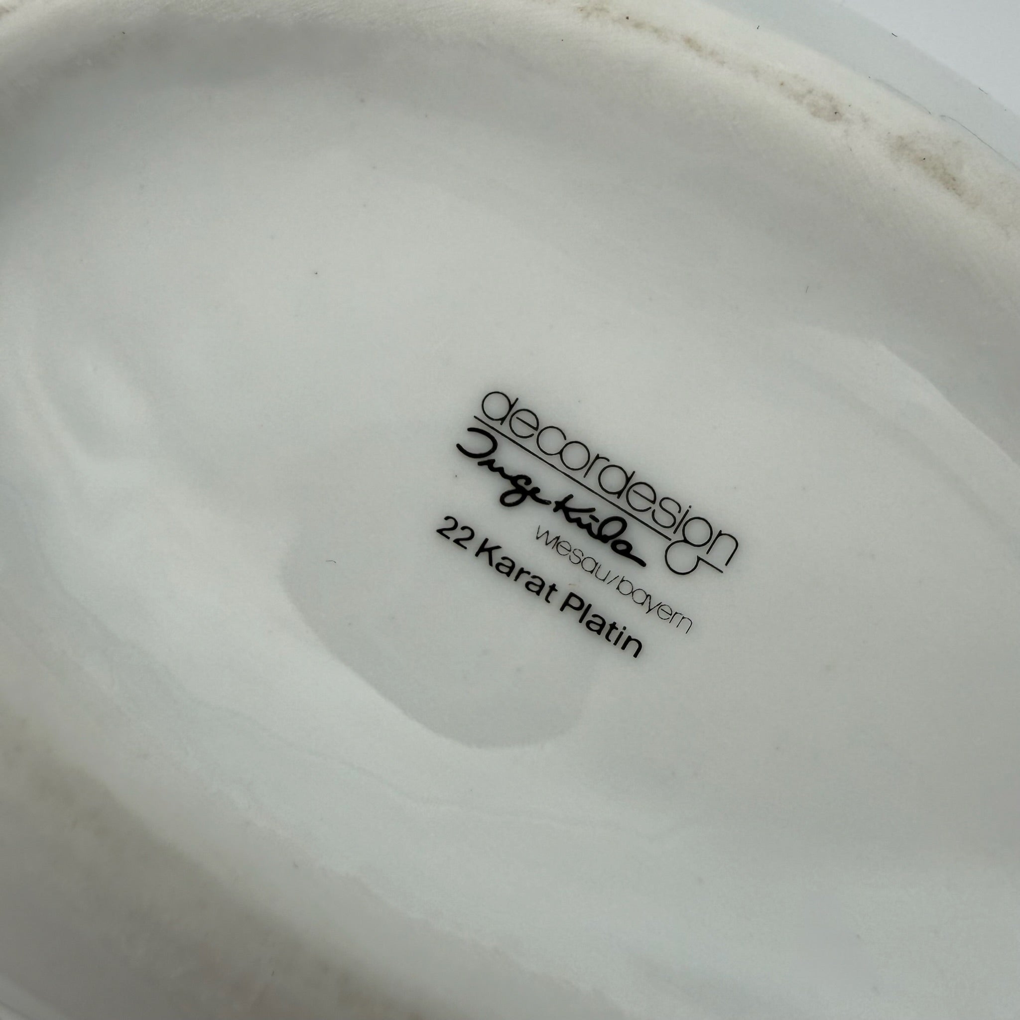 Edles Porzellan Set Inge Kuba decordesign Wiesau Platin 22k Parfümflakon & Tasche Inge Kuba