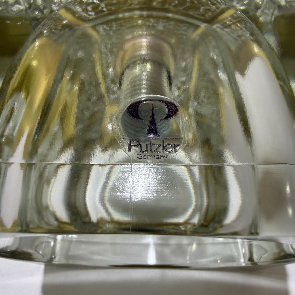 2x Peill & Putzler Wandlampe Eisglas Messing 70er Jahre Design Leuchte Kristallglas Paar Showroom Ansbach