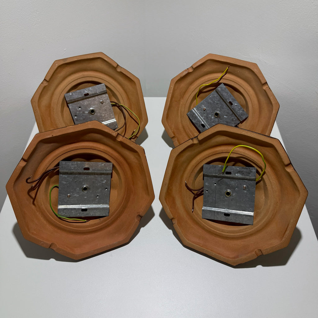4x Vintage Keramik Wandleuchte Deckenleuchte Fat Lava 70er Orange Braun Set Showroom Ansbach