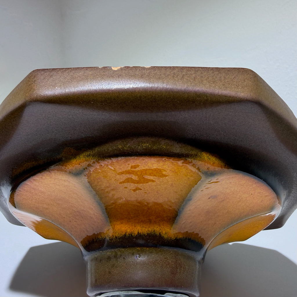 4x Vintage Keramik Wandleuchte Deckenleuchte Fat Lava 70er Orange Braun Set Showroom Ansbach