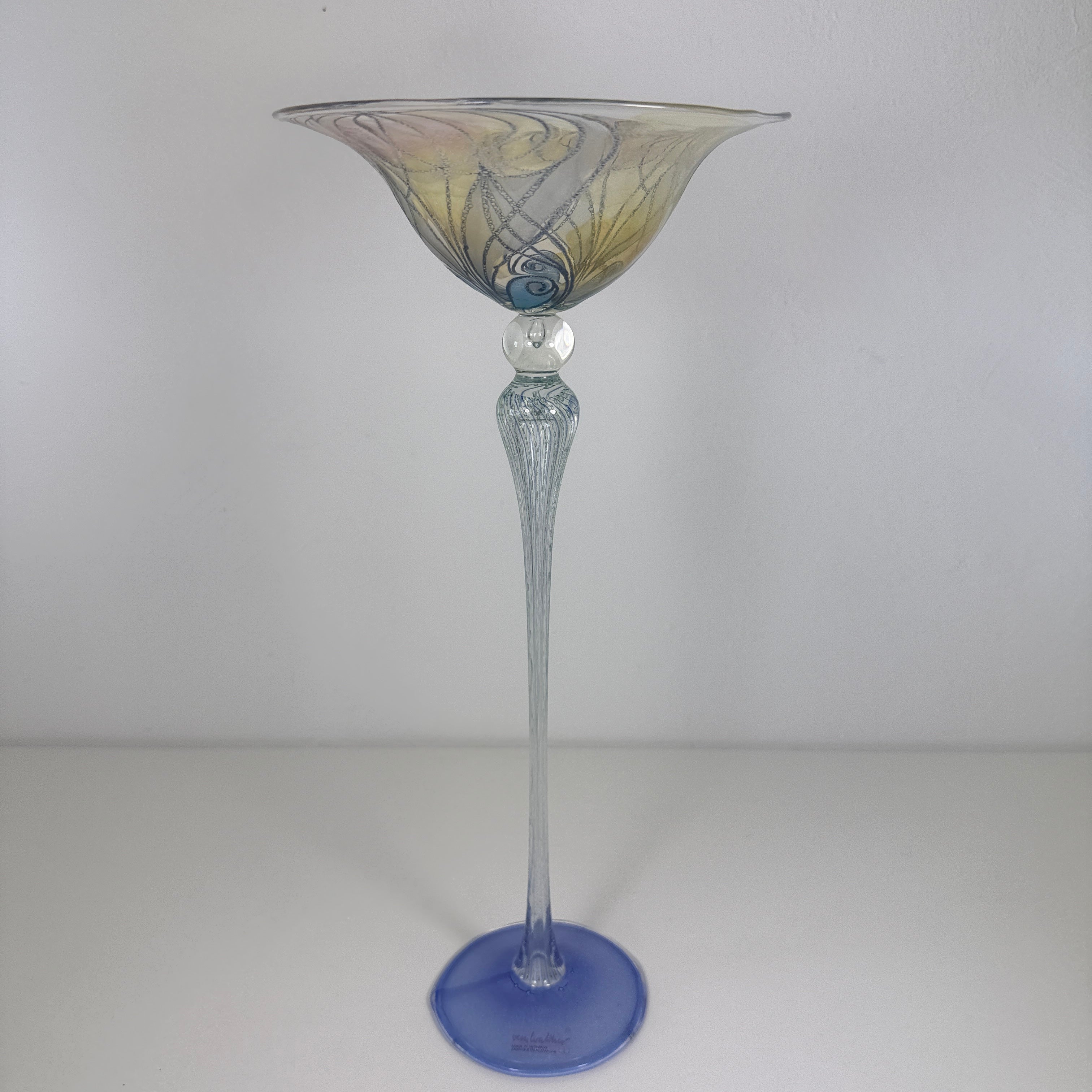 Vera Walther Kunstglas Kelchvase 35 cm – signiert – Handarbeit – Made in Germany – Studio Glas Showroom Ansbach