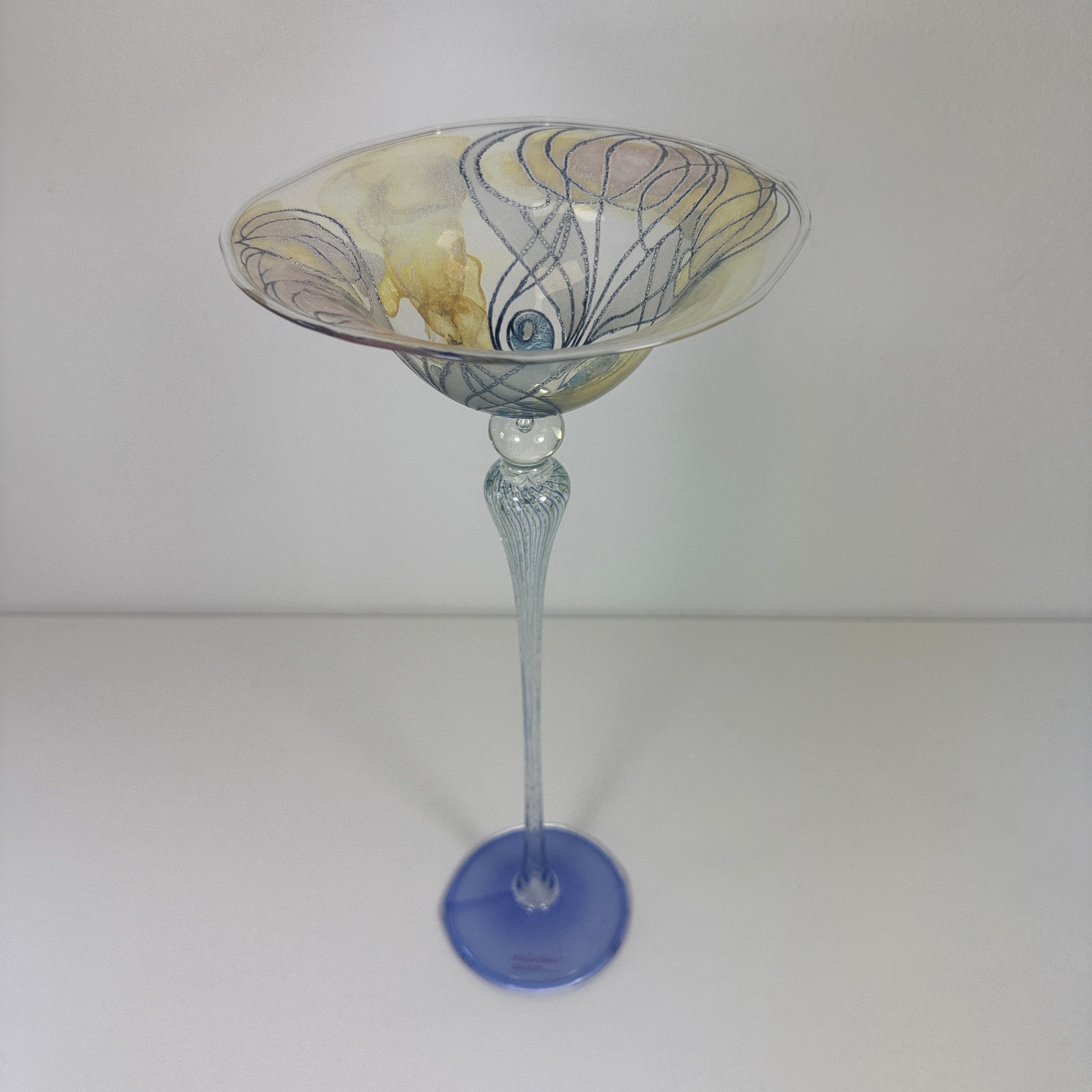 Vera Walther Kunstglas Kelchvase 35 cm – signiert – Handarbeit – Made in Germany – Studio Glas Showroom Ansbach