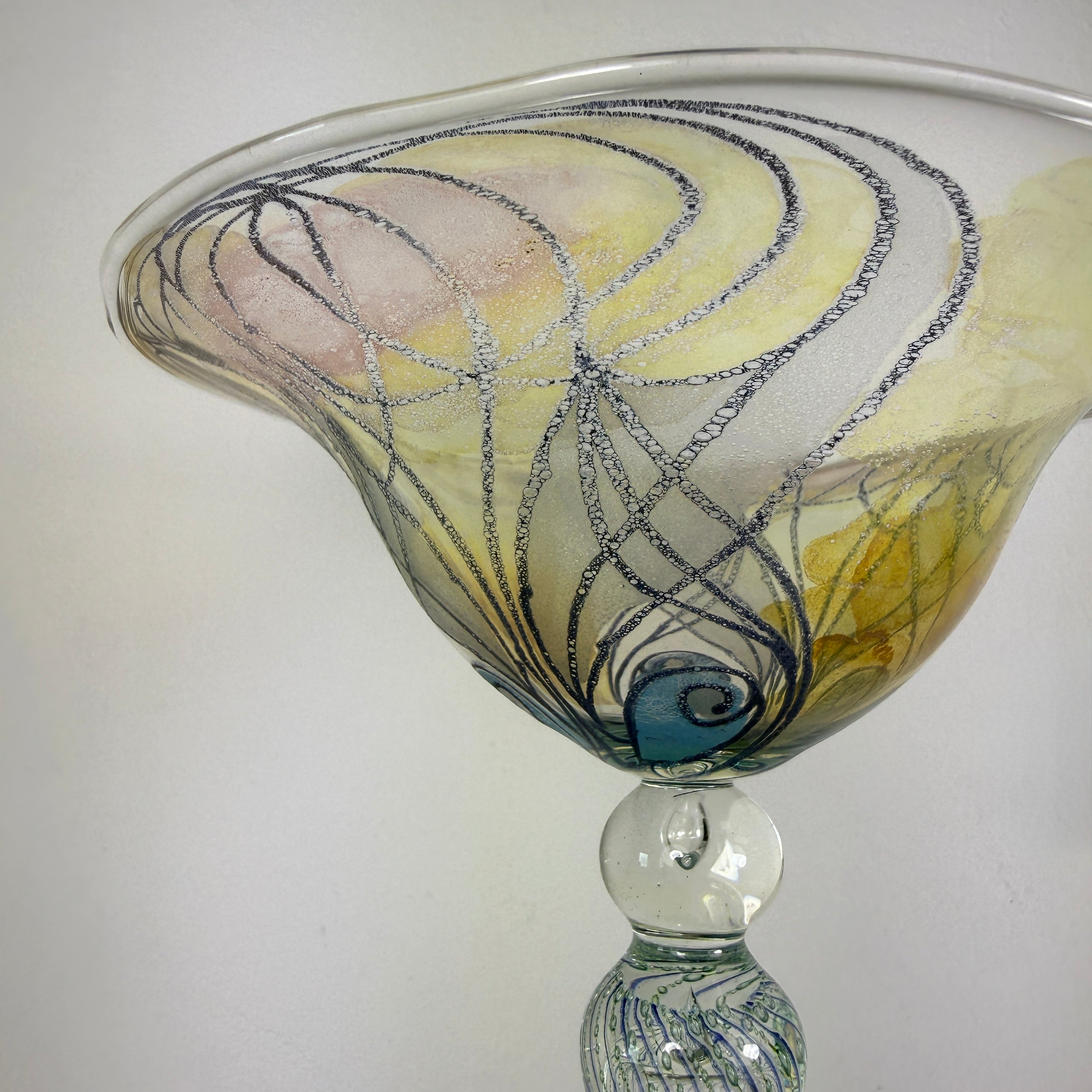 Vera Walther Kunstglas Kelchvase 35 cm – signiert – Handarbeit – Made in Germany – Studio Glas Showroom Ansbach
