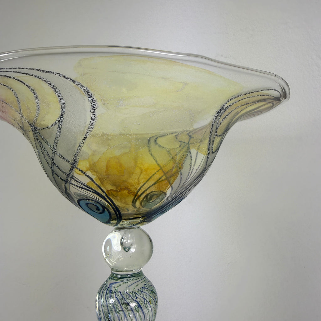 Vera Walther Kunstglas Kelchvase 35 cm – signiert – Handarbeit – Made in Germany – Studio Glas Showroom Ansbach