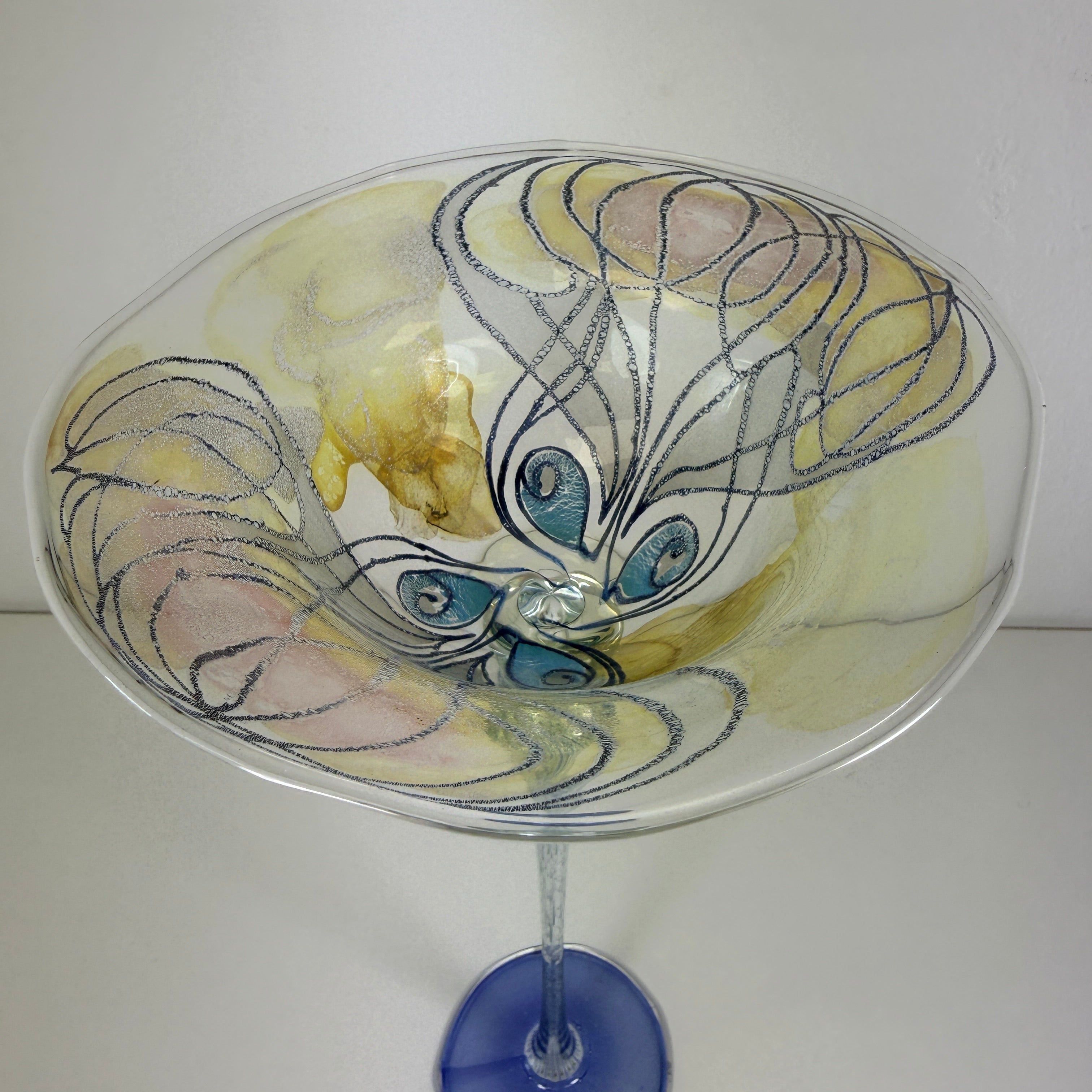 Vera Walther Kunstglas Kelchvase 35 cm – signiert – Handarbeit – Made in Germany – Studio Glas Showroom Ansbach