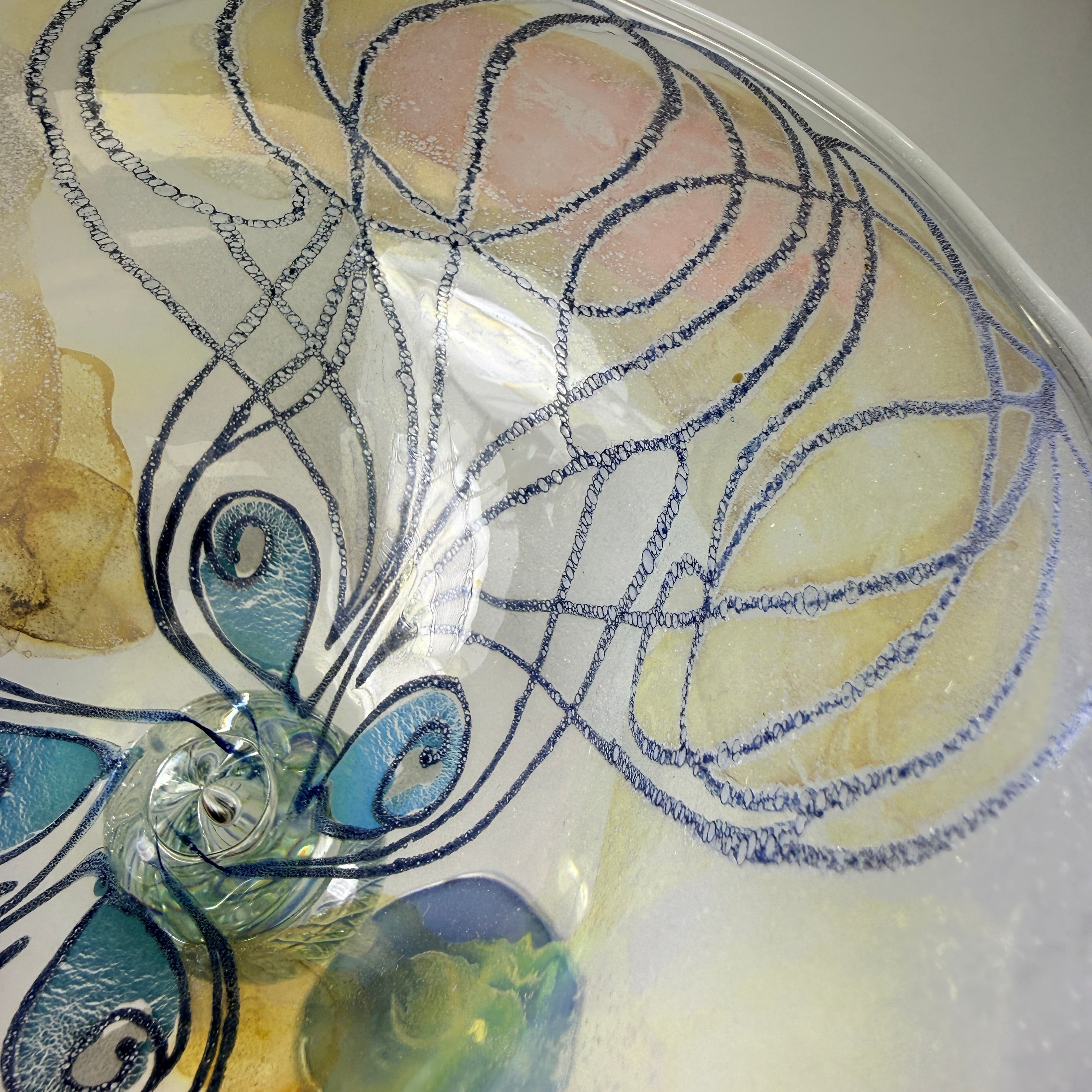 Vera Walther Kunstglas Kelchvase 35 cm – signiert – Handarbeit – Made in Germany – Studio Glas Showroom Ansbach
