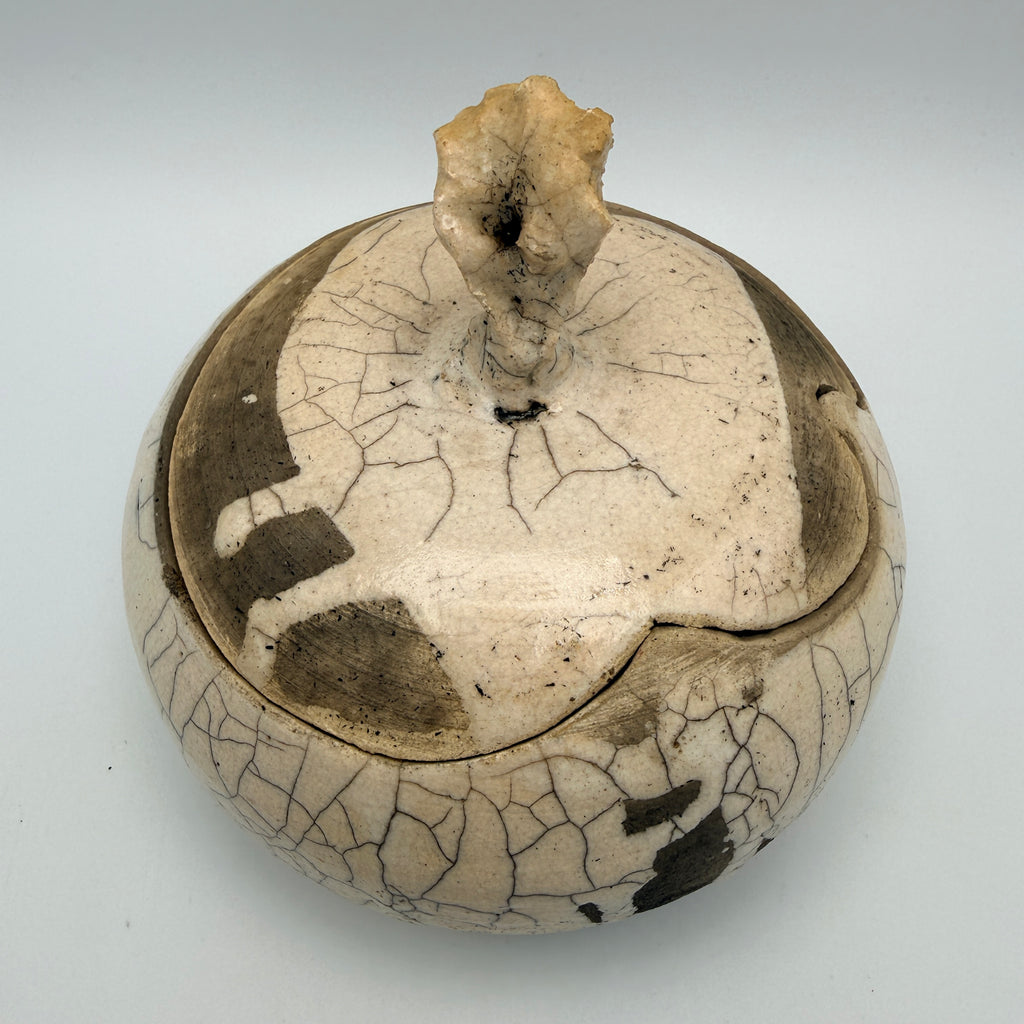Studiokeramik Schale mit Deckel Ursula Fattorini-Daglio Thun I Raku Keramik Ursula Frattorini-Daglio