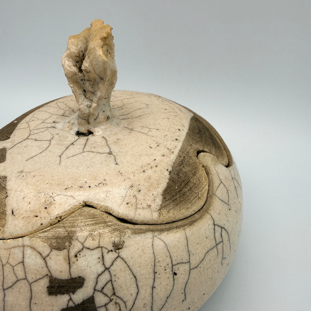 Studiokeramik Schale mit Deckel Ursula Fattorini-Daglio Thun I Raku Keramik Ursula Frattorini-Daglio