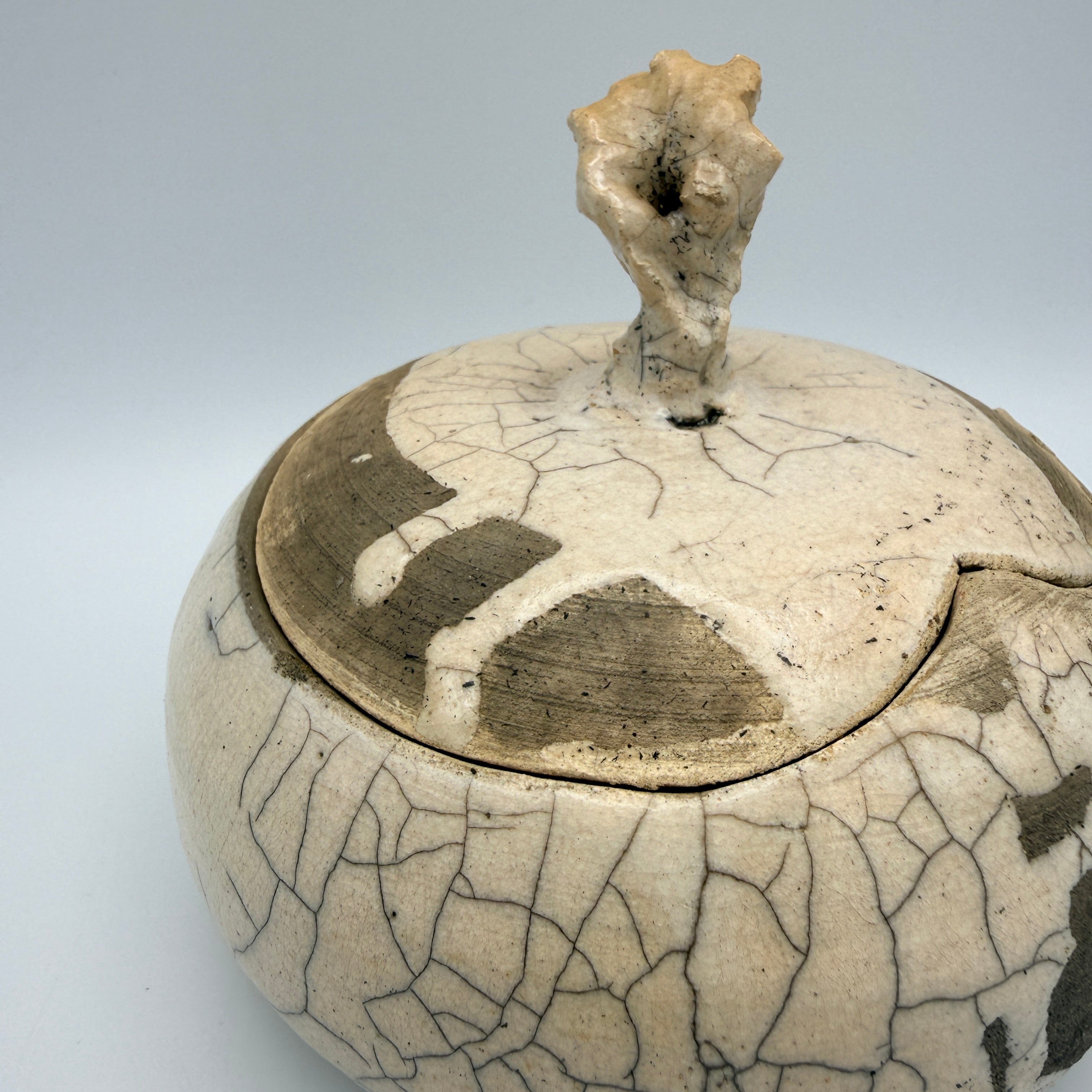 Studiokeramik Schale mit Deckel Ursula Fattorini-Daglio Thun I Raku Keramik Ursula Frattorini-Daglio