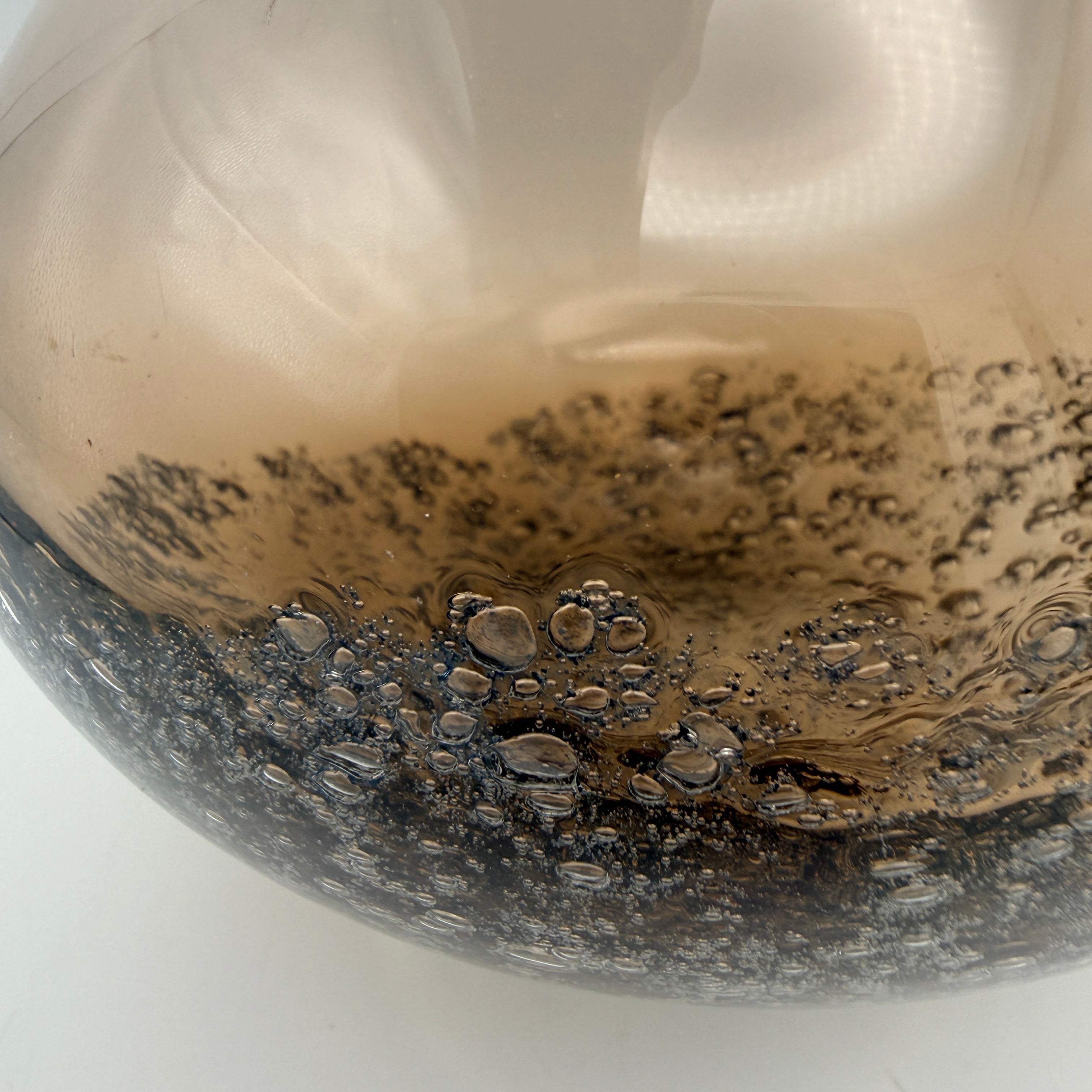 Friedrich Kristall Glas Vase Rauchglas mit Lufteinschlüssen Friedrich