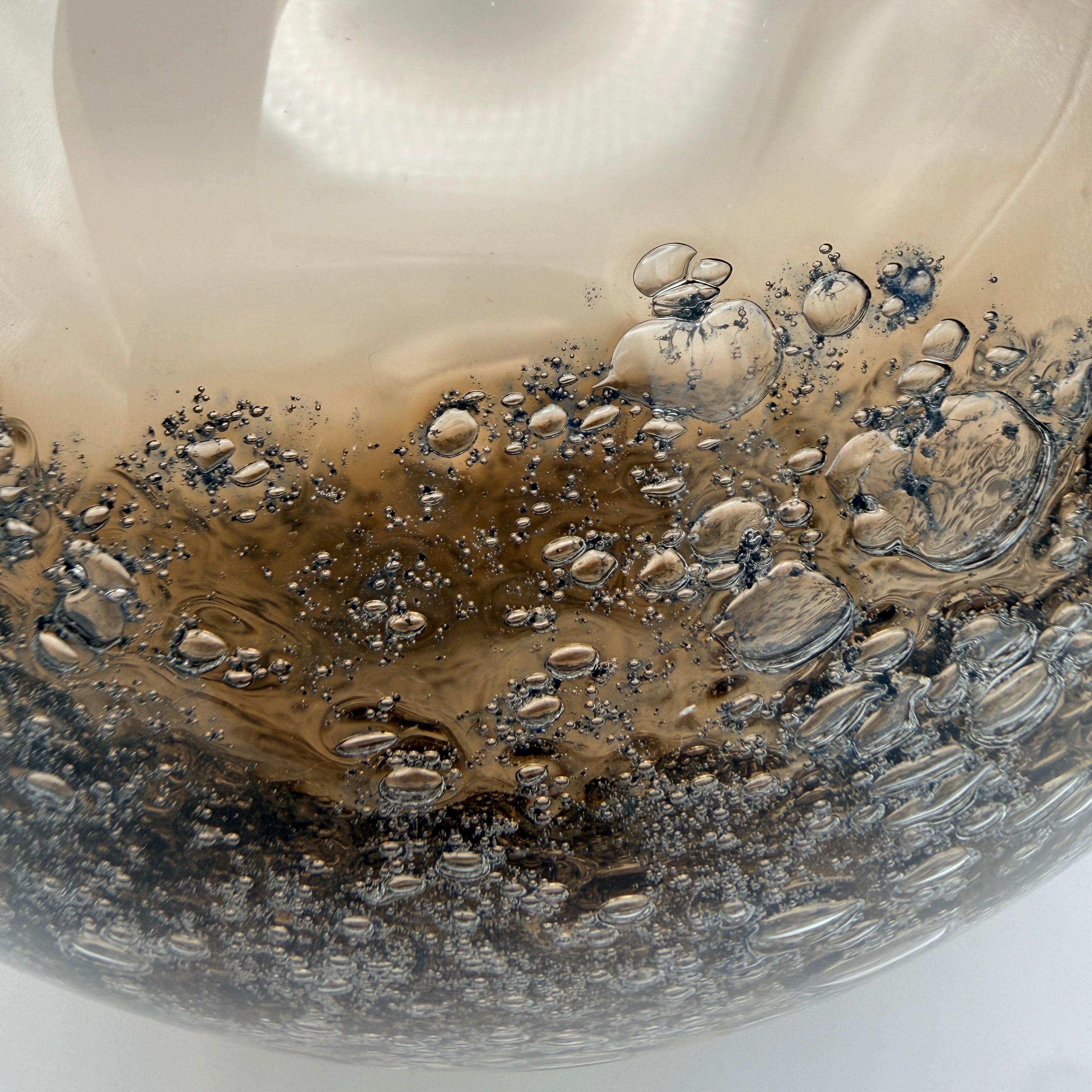 Friedrich Kristall Glas Vase Rauchglas mit Lufteinschlüssen Friedrich