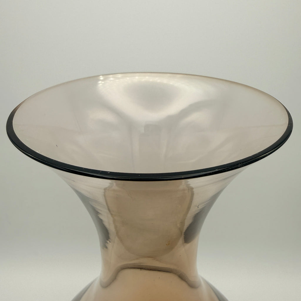 Friedrich Kristall Glas Vase Rauchglas mit Lufteinschlüssen Friedrich