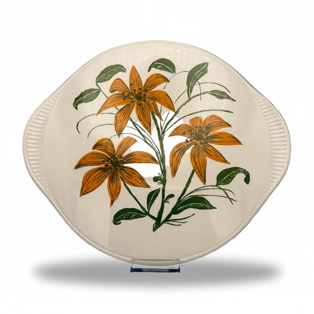 Edelkeramik Grünstadt Tortenplatte 50er Blumen 31 cm Edelkeramik Grünstadt
