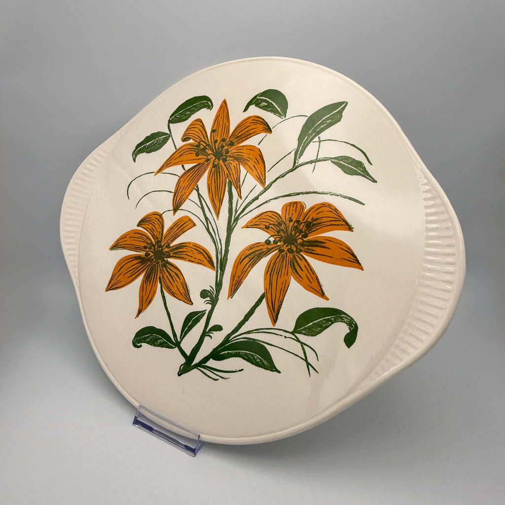 Edelkeramik Grünstadt Tortenplatte 50er Blumen 31 cm Edelkeramik Grünstadt