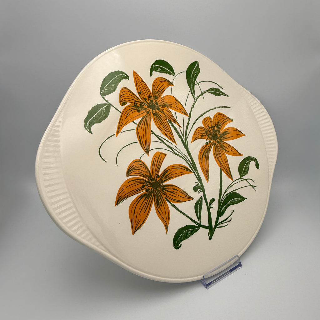 Edelkeramik Grünstadt Tortenplatte 50er Blumen 31 cm Edelkeramik Grünstadt