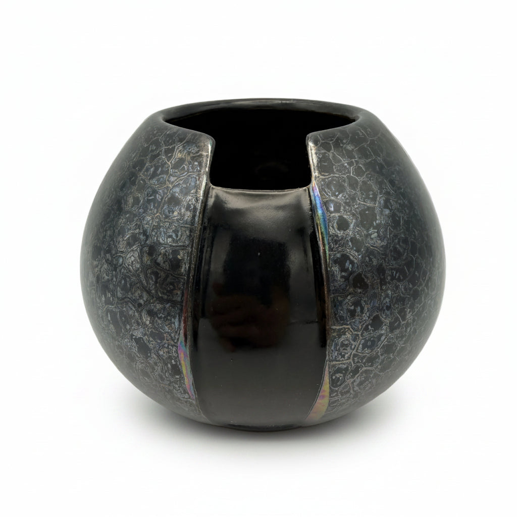 Steuler Zyklon Kugelvase 430/10 I Irisierend Space Age 70er Keramik Vase Streuler Keramik