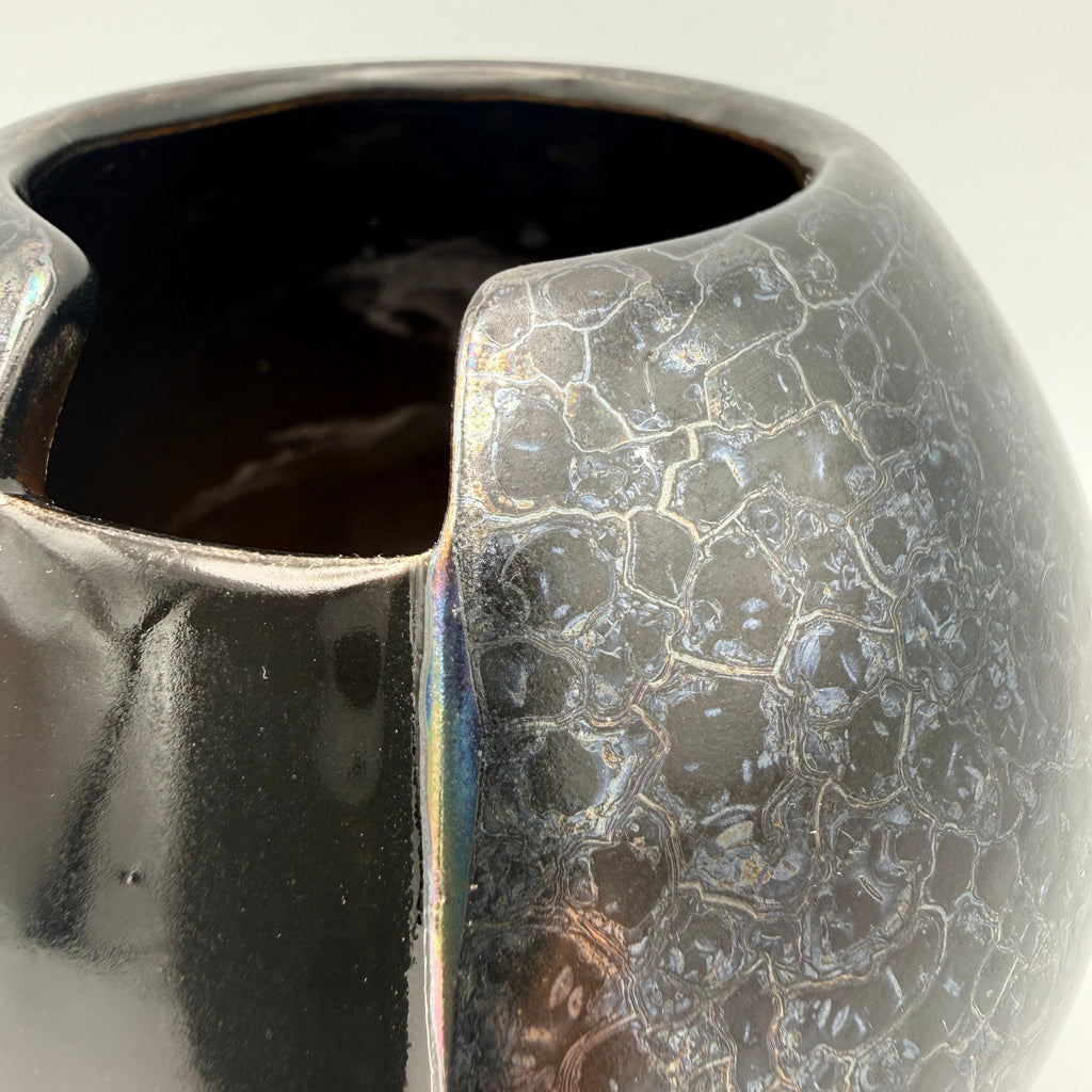 Steuler Zyklon Kugelvase 430/10 I Irisierend Space Age 70er Keramik Vase Streuler Keramik
