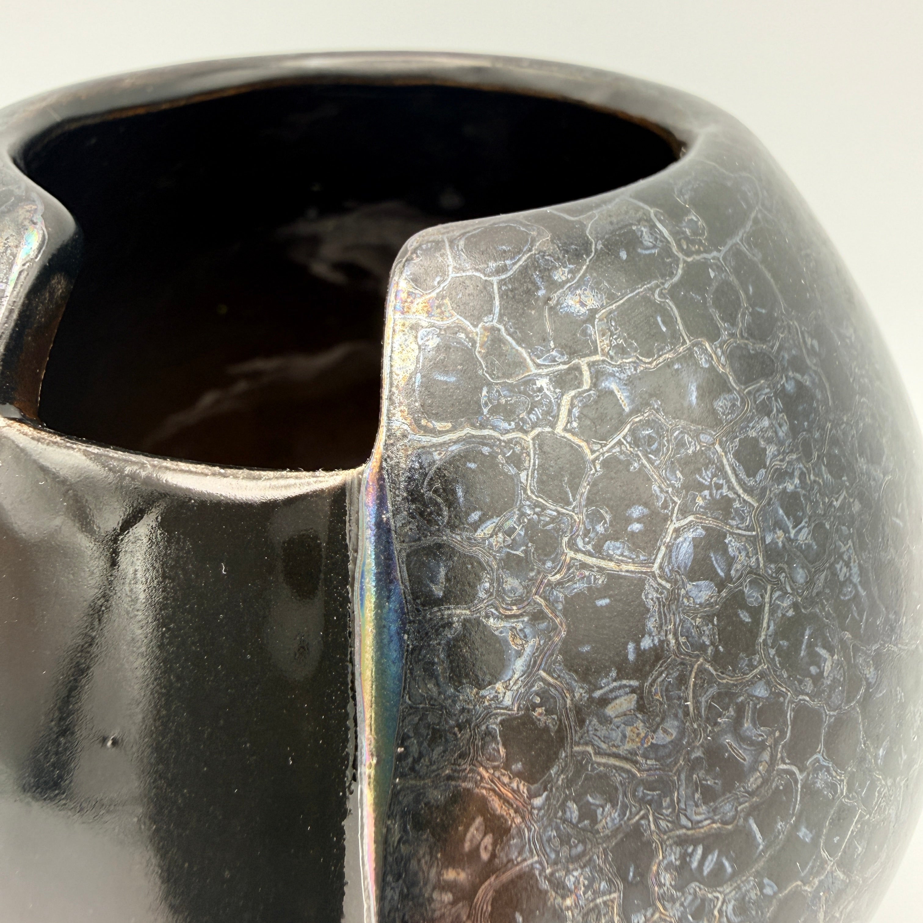 Steuler Zyklon Kugelvase 430/10 I Irisierend Space Age 70er Keramik Vase Streuler Keramik