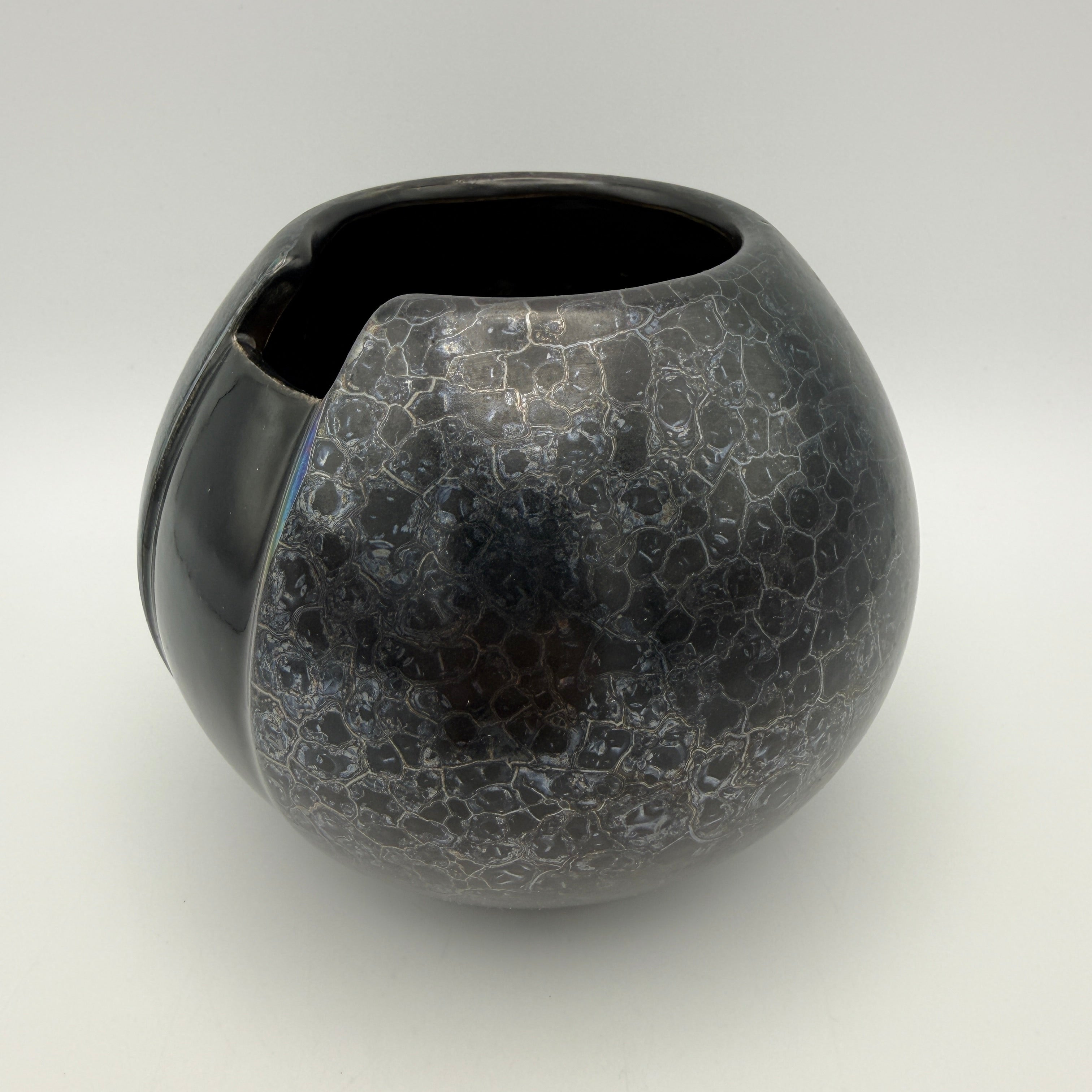 Steuler Zyklon Kugelvase 430/10 I Irisierend Space Age 70er Keramik Vase Streuler Keramik