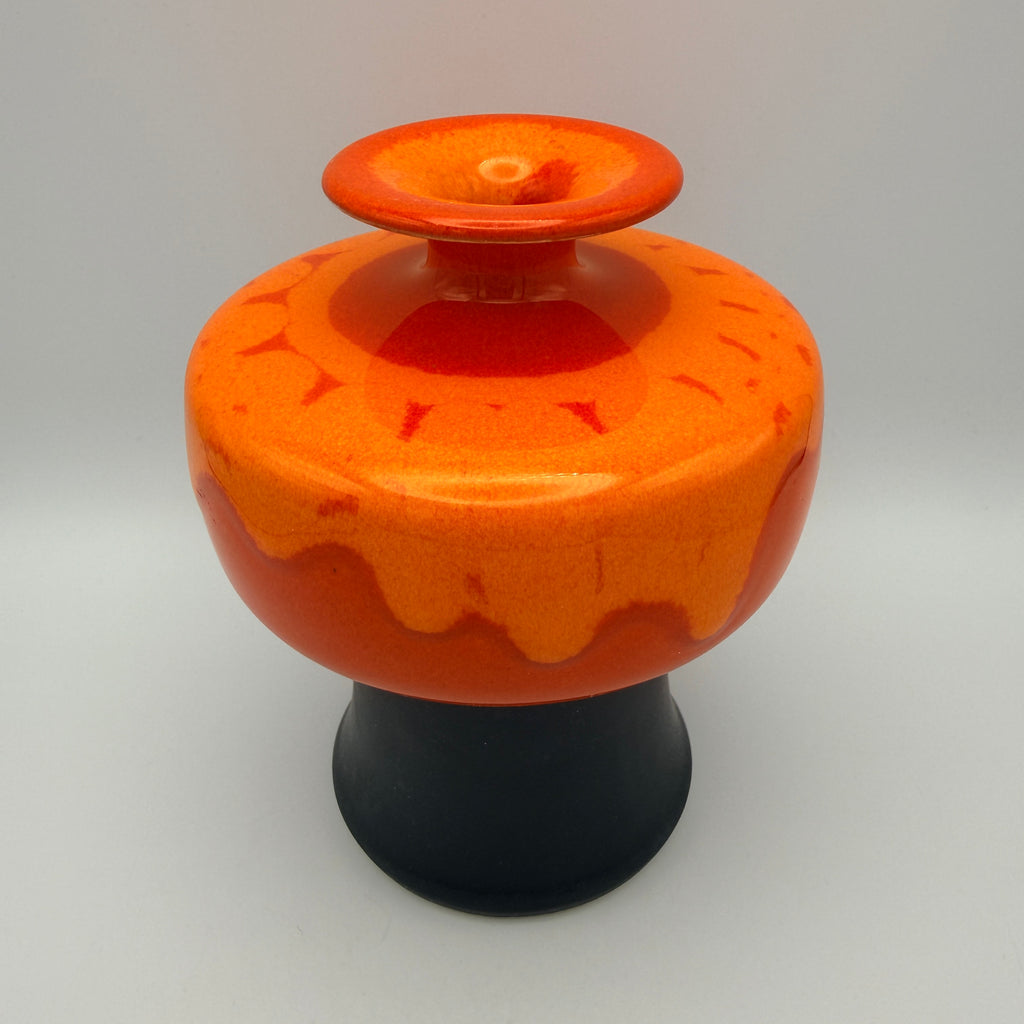 Hutschenreuther Vase Space Age 70er Pop Art I Keramik Orange Schwarz Hutschenreuther