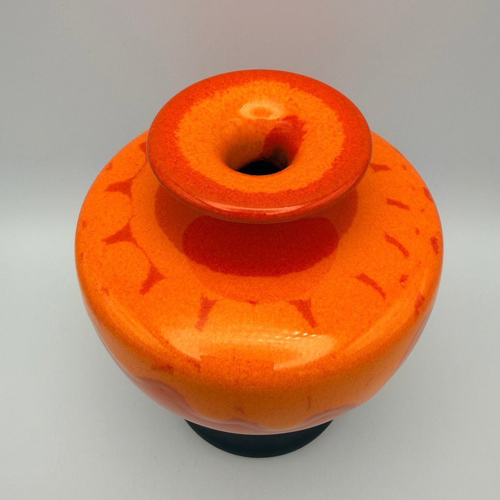 Hutschenreuther Vase Space Age 70er Pop Art I Keramik Orange Schwarz Hutschenreuther