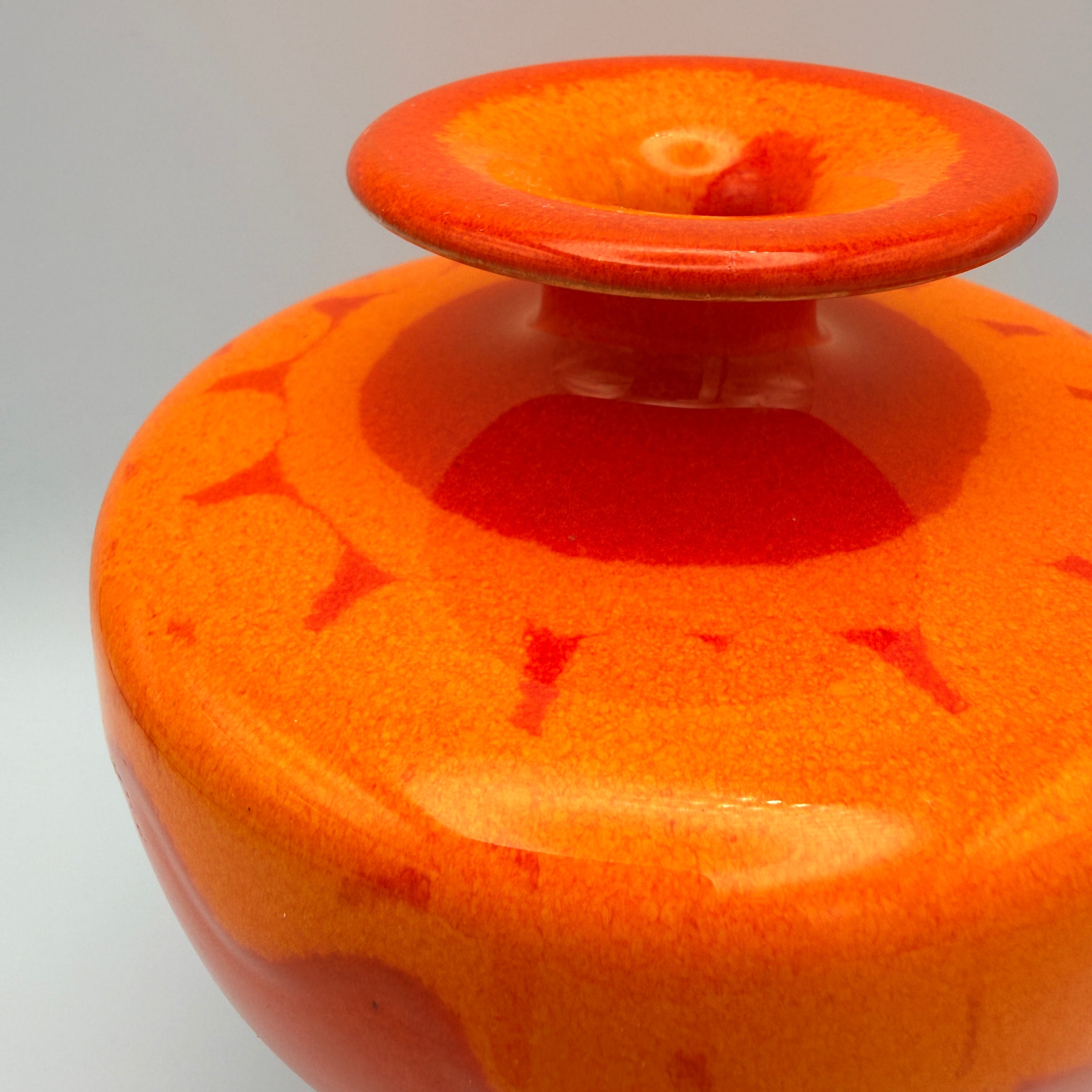 Hutschenreuther Vase Space Age 70er Pop Art I Keramik Orange Schwarz Hutschenreuther