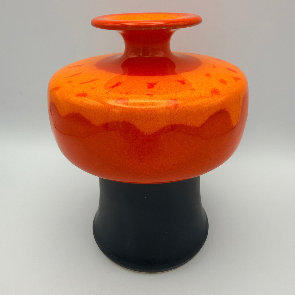 Hutschenreuther Vase Space Age 70er Pop Art I Keramik Orange Schwarz Hutschenreuther