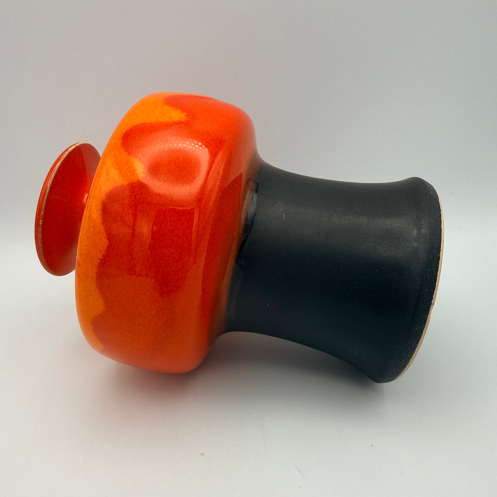 Hutschenreuther Vase Space Age 70er Pop Art I Keramik Orange Schwarz Hutschenreuther