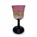 Eisch Studioglas Kelchglas signiert 1981 I Prunkglas Amethyst Federdekor Glashütte Eisch