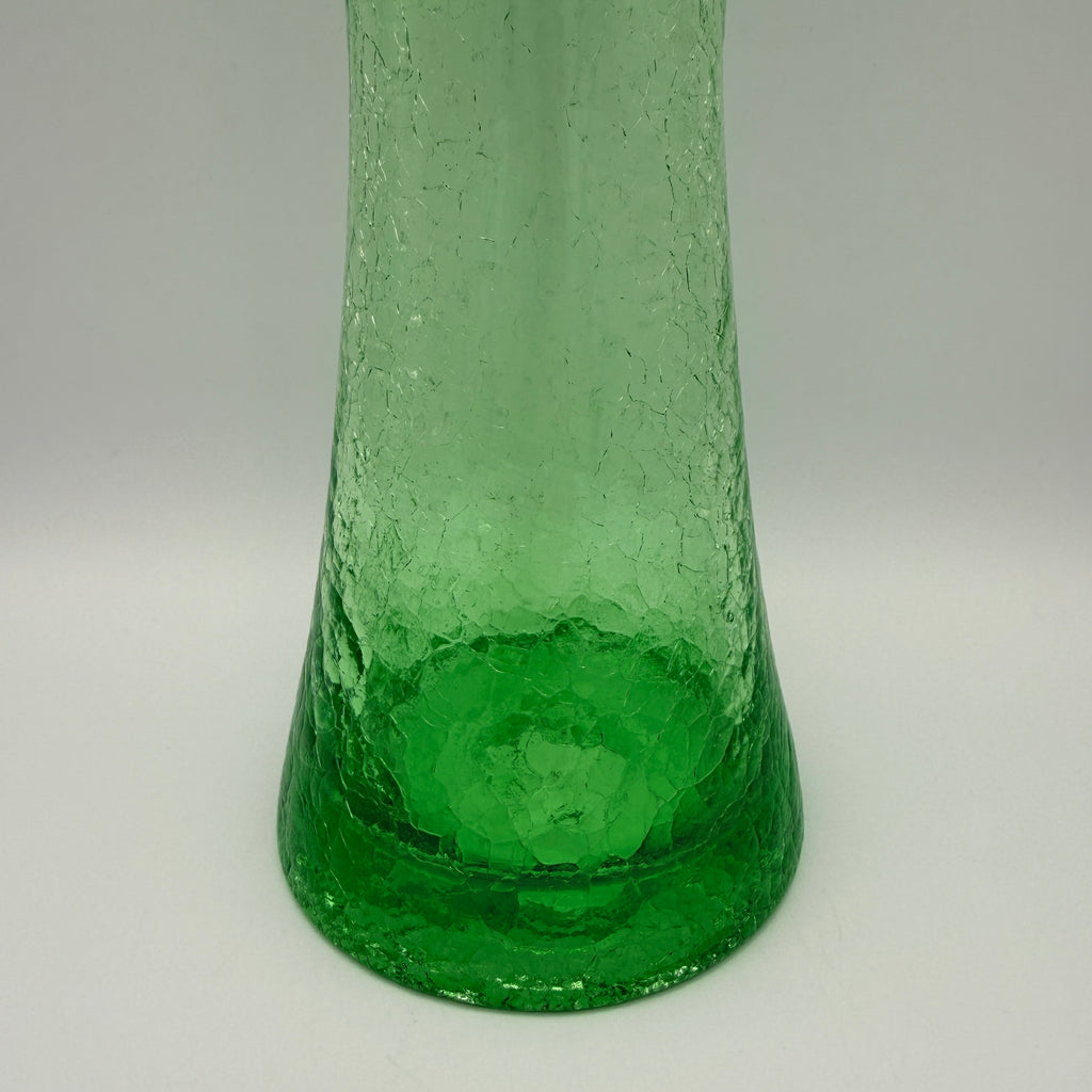 Grüne Craquele Glasvase mit Henkel I 30cm Kunstglas Vintage 60er/70er Showroom Ansbach