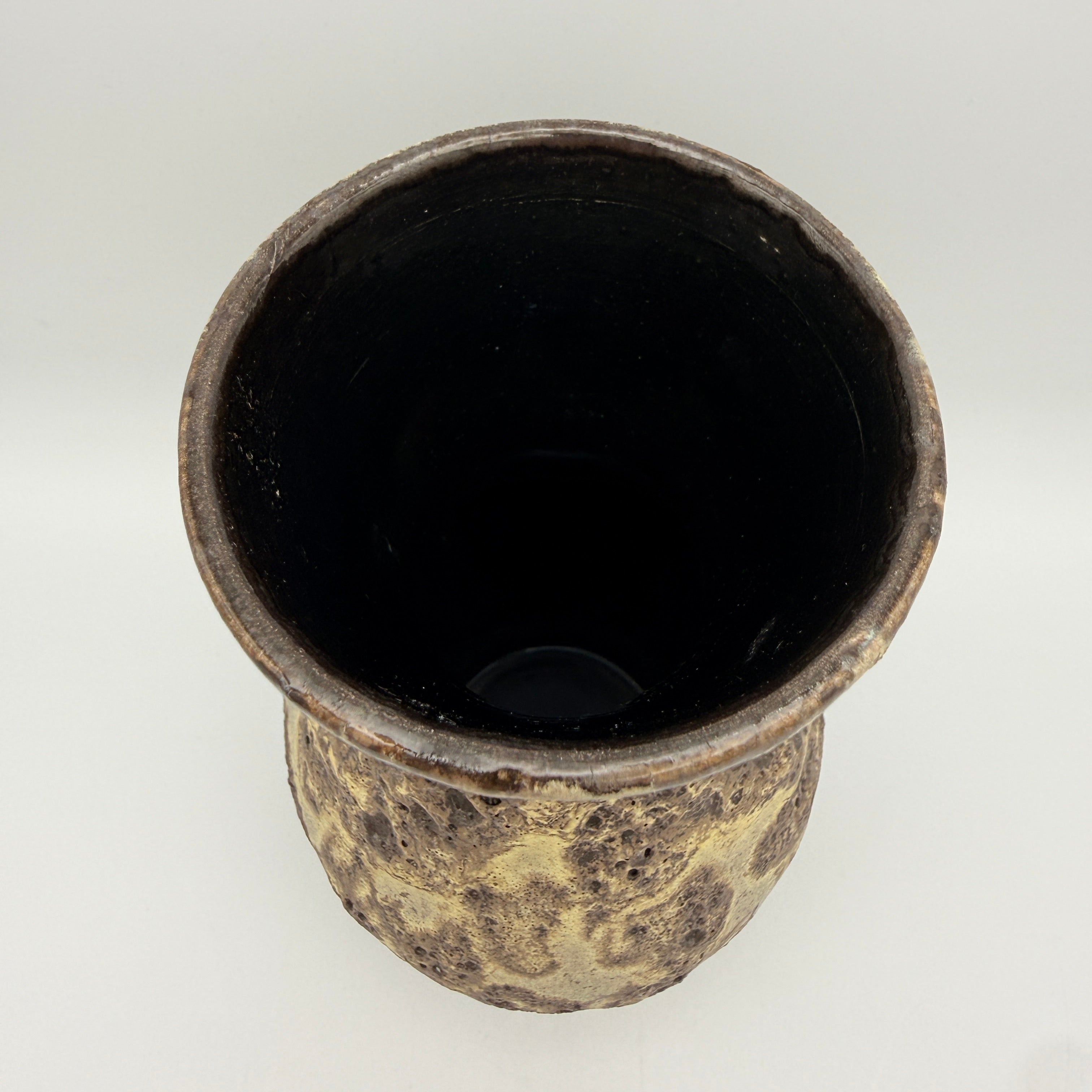 Fat Lava Vase 523-21 Westdeutsche Keramik I Braun Beige Vintage 70er Showroom Ansbach