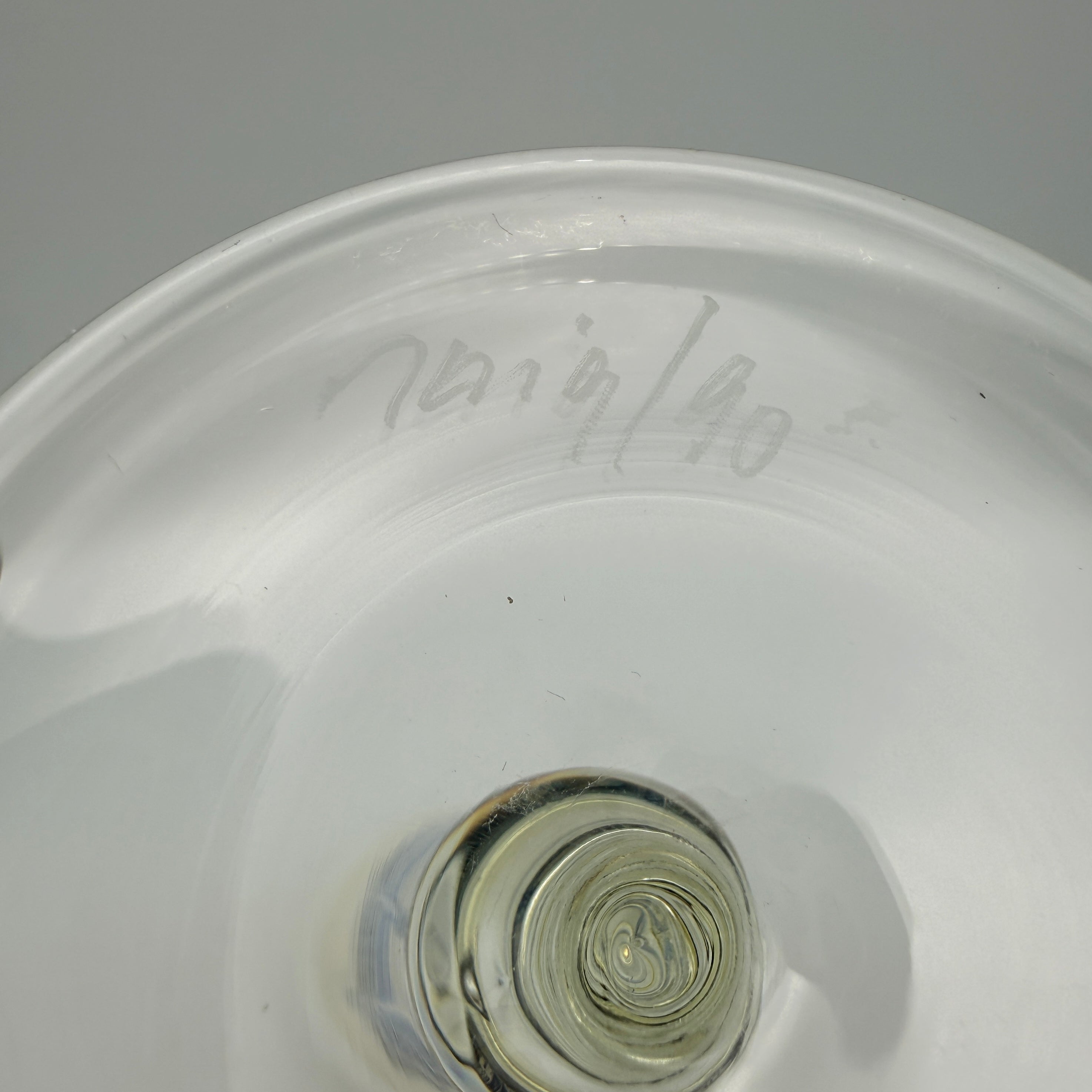 3er Set Handarbeit Sektflöten signiert 1988-1990 I Kunstglas Kelchgläser 268g Showroom Ansbach