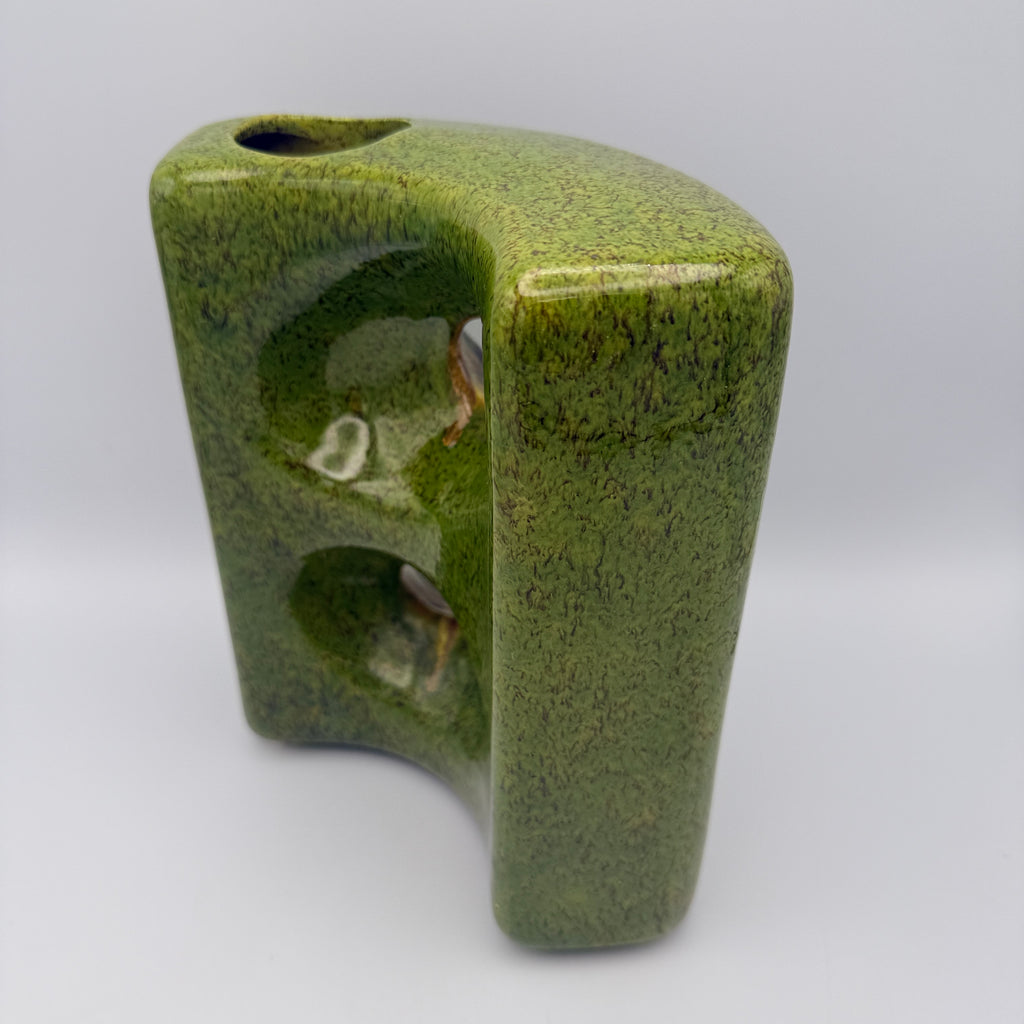 Bertoncello Skulptur Vase 911 Roberto Rigon I Italien 70er Kunstkeramik grün Bertoncello Ceramiche d’Arte